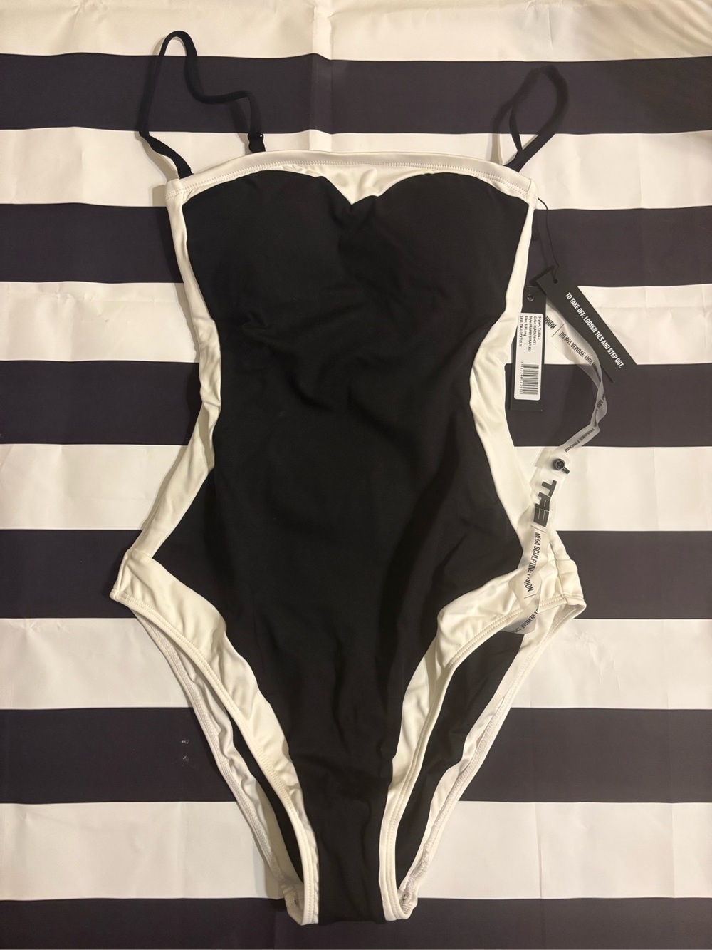 BNWT TA3 Framey Strapless One Piece Swimsuit Small X-Long